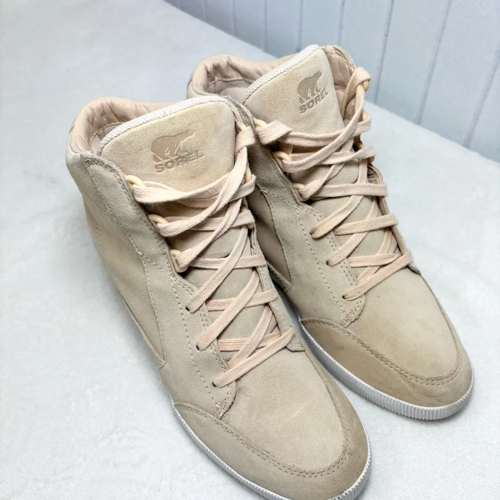 Sorel‎ Out N About Wedge Bootie Boots Beige NL4913-260 Waterproof Size 9.5